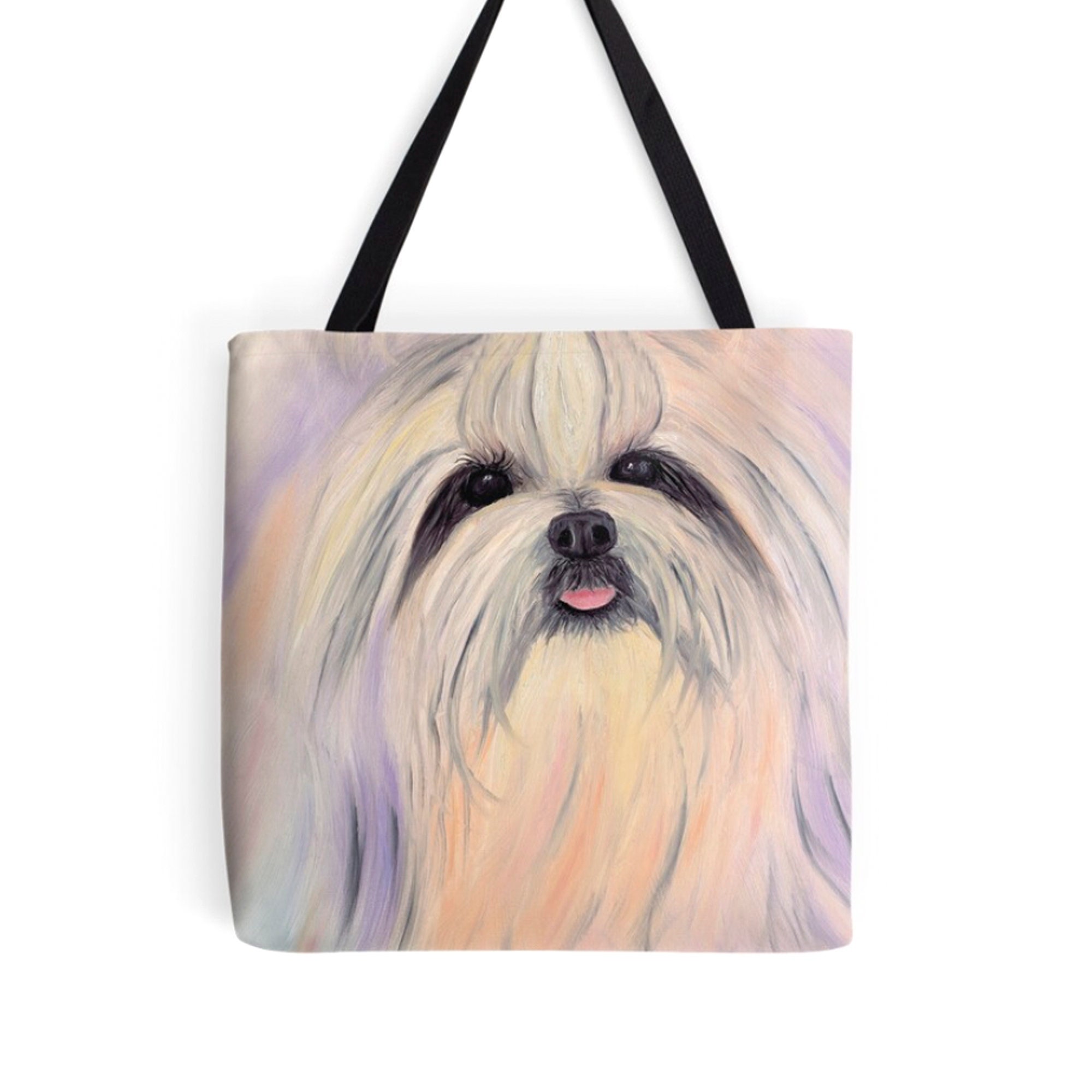 抽象的なシーズーアートトートバッグ：カラフルな犬好きへのギフト