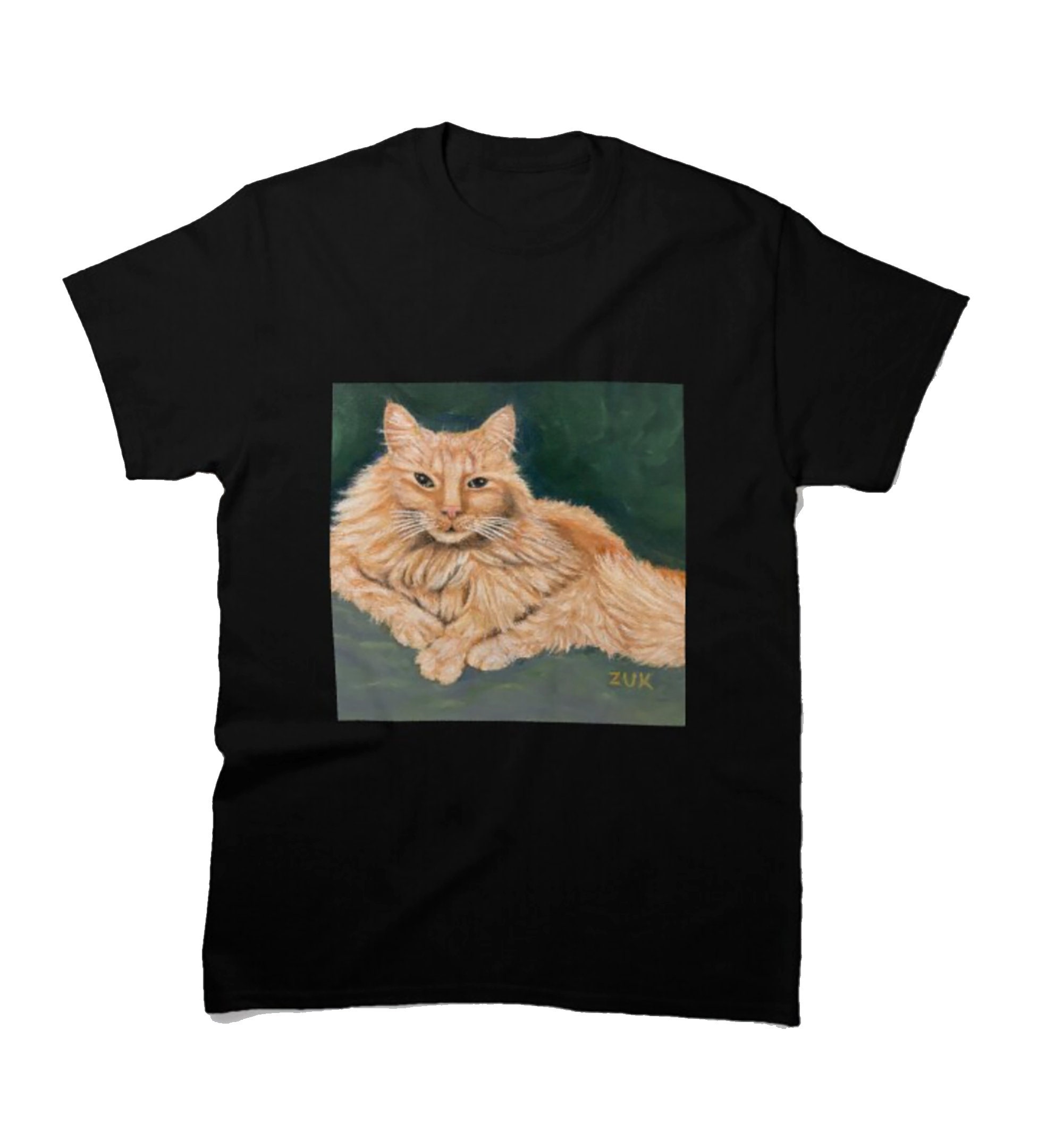 Orange Tabby Cat T-shirt. Ginger Cat T-shirt. Orange Long