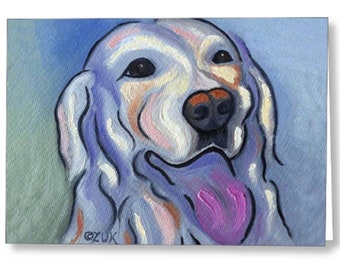 Yellow Labrador Retriever art  greeting cards. Blank inside and can be customized. Dog Lovers gift. Abstract Yellow Lab art