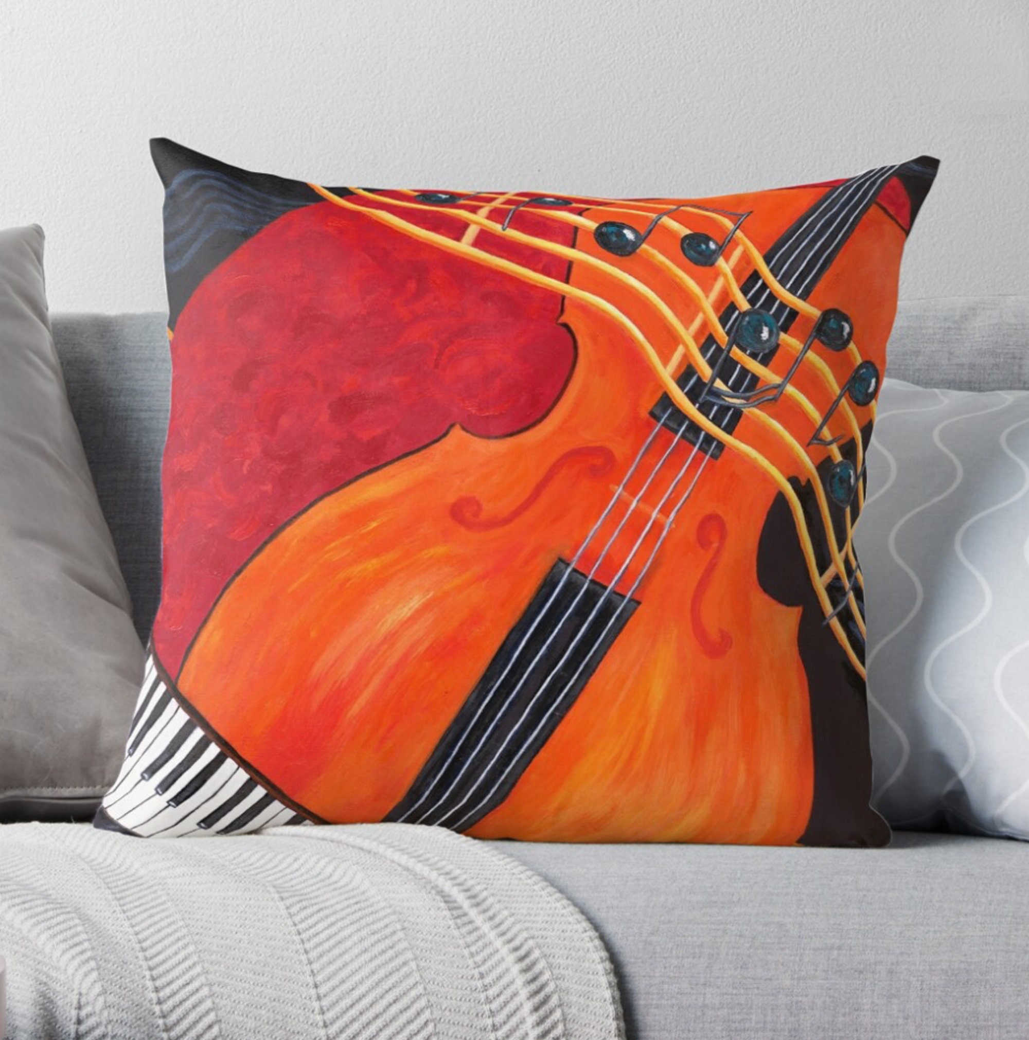 Music Pillow: Cello & Piano Art, Musician Gift - Etsy