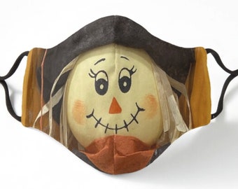 Pumpkin Face Halloween Mask, Adjustable, Washable