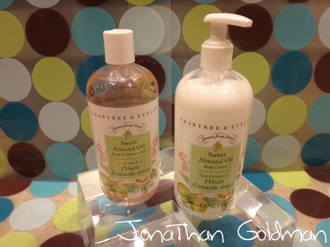 PAIR of Crabtree & Evelyn Sweet Almond Oil Bath and Shower Gel and Body
