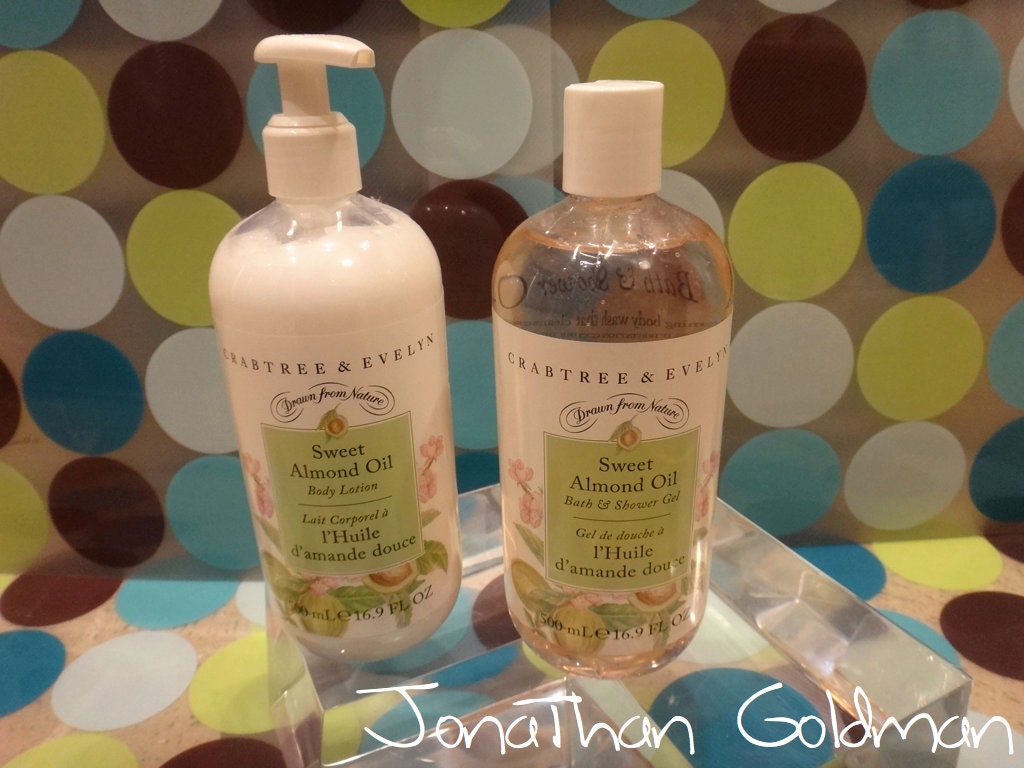 PAIR of Crabtree & Evelyn Sweet Almond Oil Bath and Shower Gel and Body