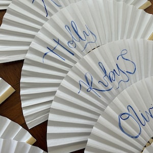 Personalised Paper Fans with Hand Written Calligraphy