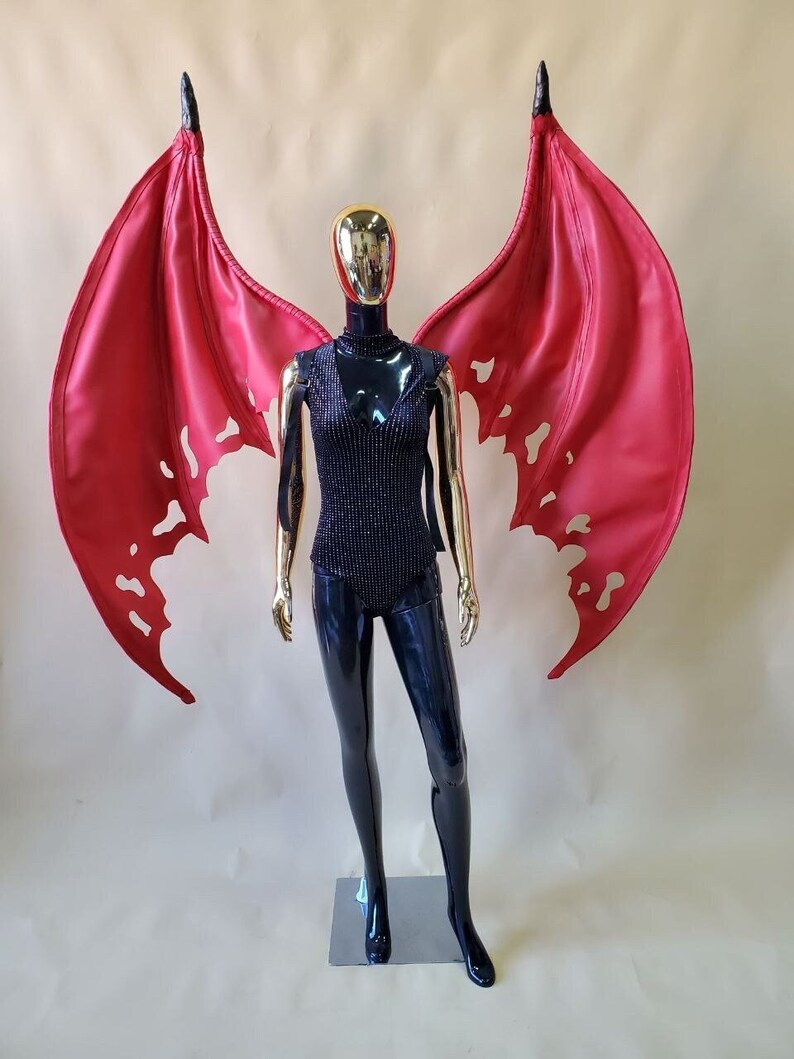 Red Devil Wings Costume Bat Wings Costume Wings Halloween Etsy