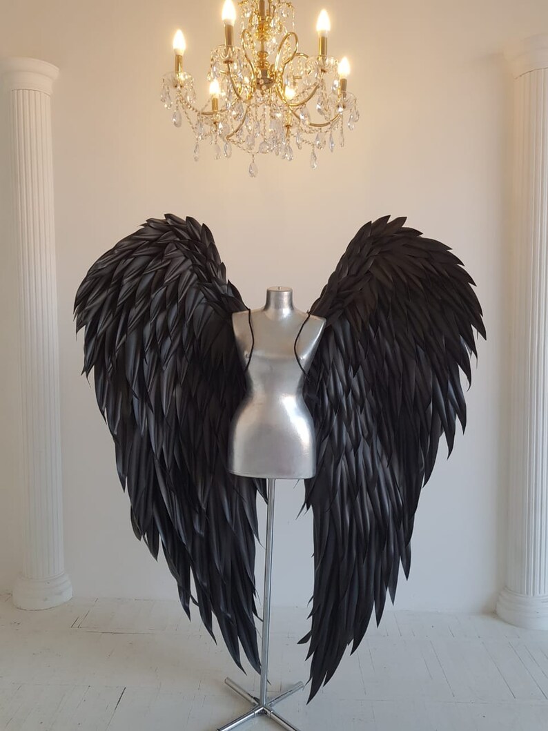 Schwarze Flügel Engel Flügel Cosplay Flügel Etsy