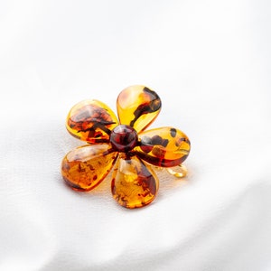 Natural Baltic Amber Brooch - Pendant, Amber Jewelry for Her, Natural Baltic Amber Accessories, Christmas Gift for Her, Amber Pin