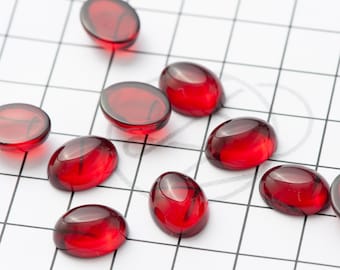 Natural Amber 10pcs 13x10mm Red Color Calibrated Oval Cabochon, Flat Bottom, Genuine Amber Cabochons, Amber Supply, Cabochons Wholesale