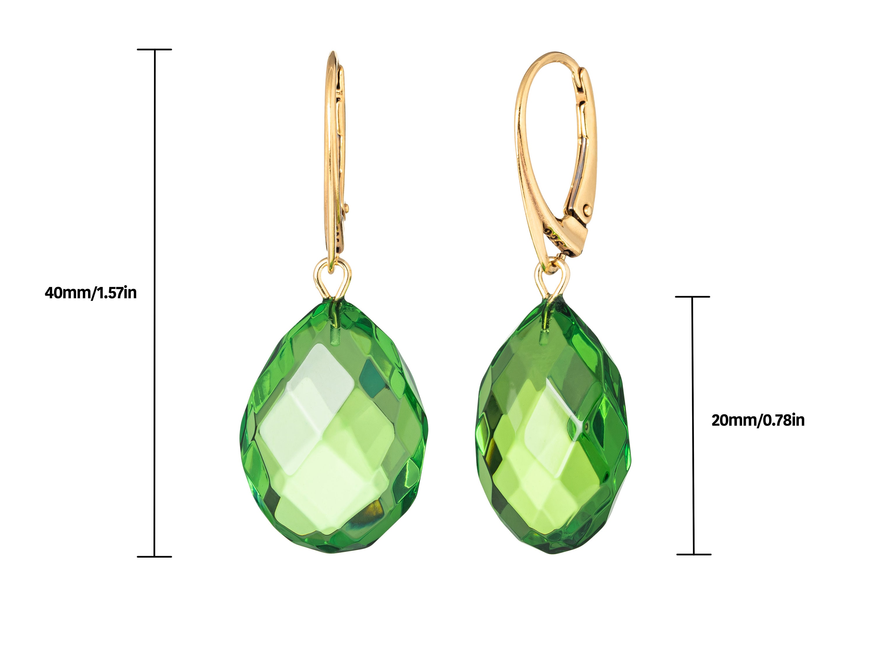Noda Orecchini Pendenti A Farfalla In Ambra Verde E Argento - Gioielli In Pietra Naturale, Ipoallergenici, Regalo Elegante - 3