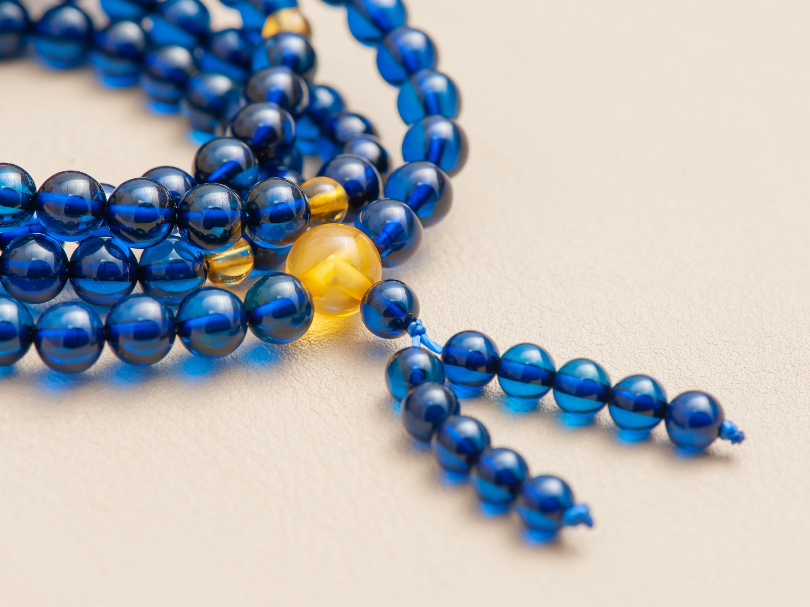 Guidance Mala | 108 lapis lazuli mala beads, Buddhist prayer beads