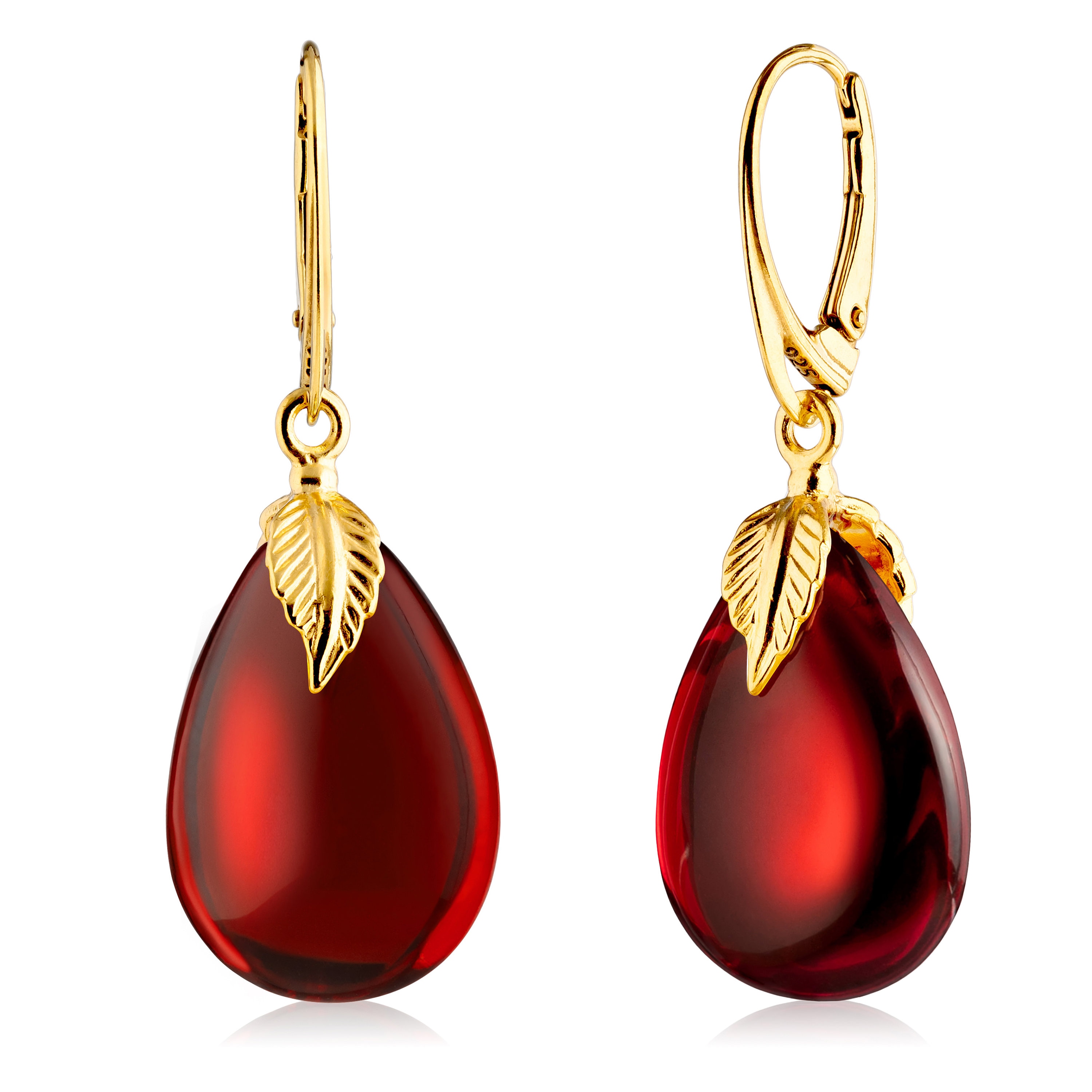 Red amber earrings clearance