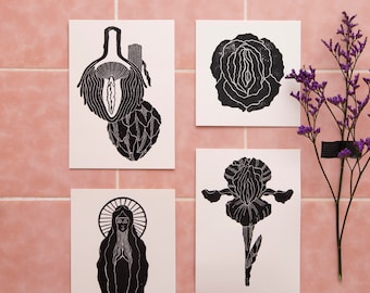 Sexy Postcards | Postcards | Feminism | Vulvalove | Vaginamaria | Foodporn | Artichoke | Spreadlove
