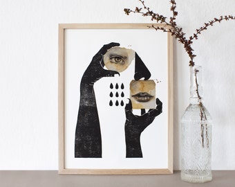 I.Not | Linoprint | Linocut | Printmaking | pressure | printed | art | handmade | handprinted | Poster | A3 | block print | mixedmedia