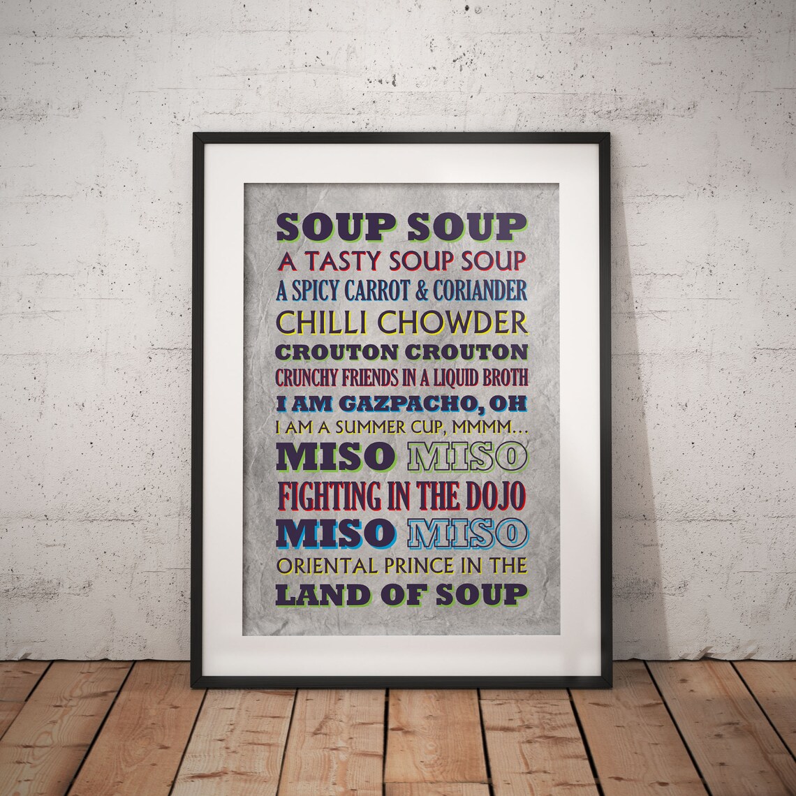 SOUP SOUP The Mighty Boosh Crimp Lyric Print Poster Tv Etsy