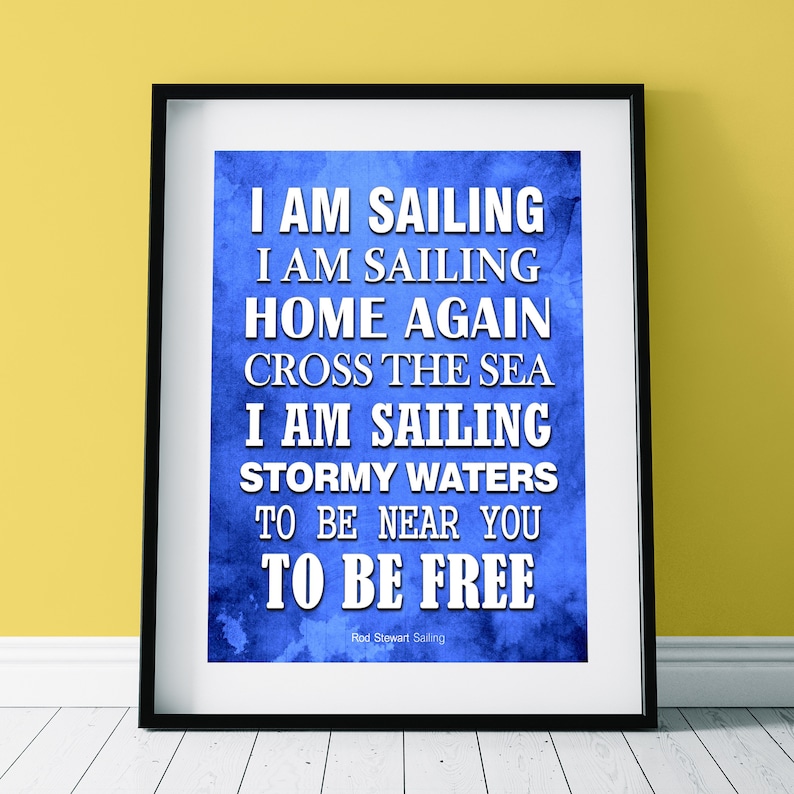 ROD STEWART 'Sailing' Music Lyrics Poster Print Song Etsy