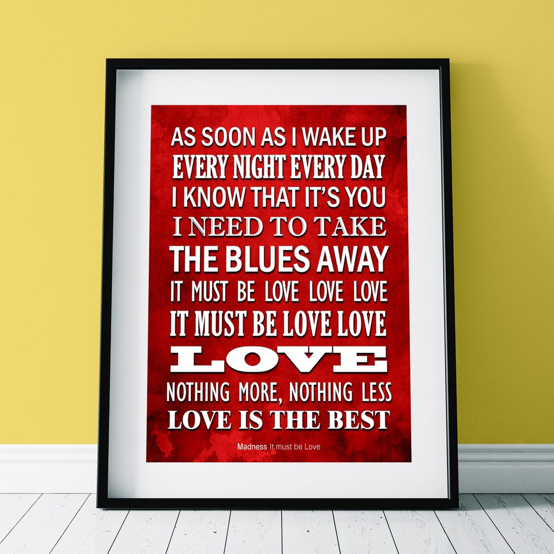 MADNESS 'It must be Love' Music Lyrics Poster Print Etsy