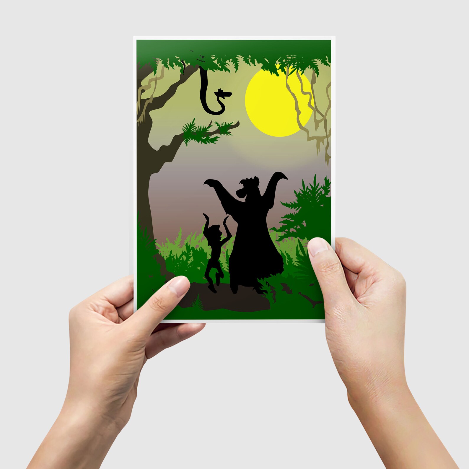 DISNEY'S The JUNGLE BOOK Character Silhouette Print | Etsy