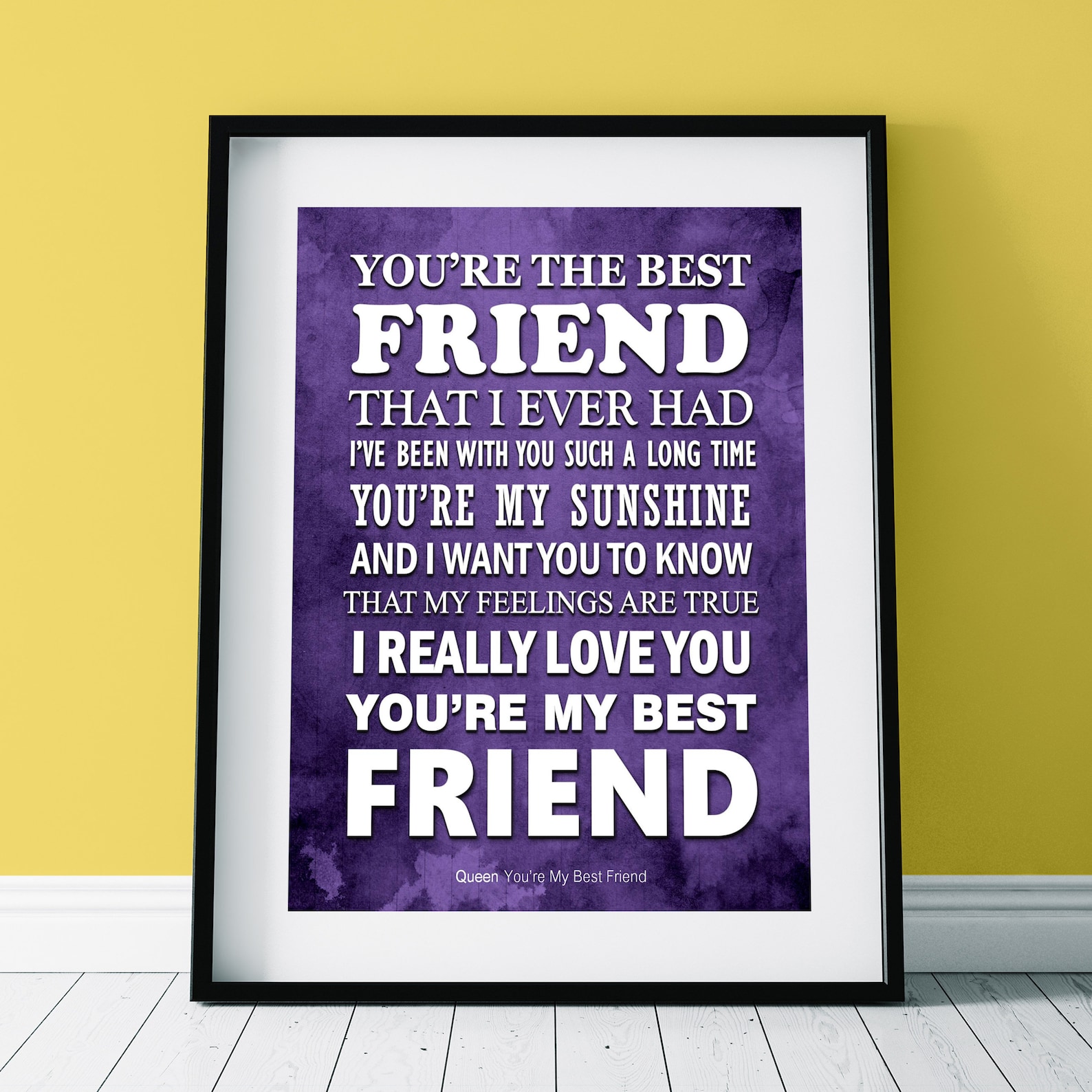 QUEEN 'Your my Best Friend' Music Lyrics Poster Print | Etsy