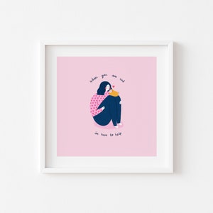 Here To Help Guinea Pig Print | Girl With Guinea | Quote | Cute | 8x8"