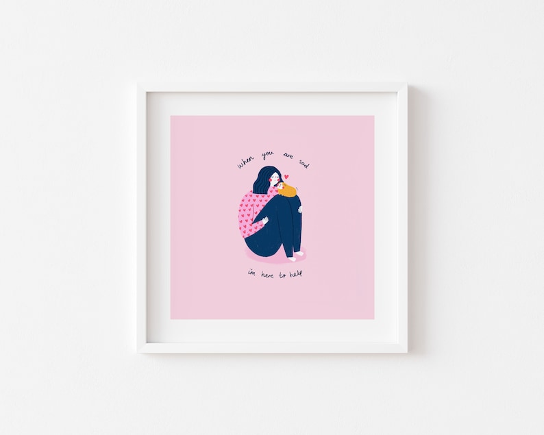 Here To Help Guinea Pig Print Girl With Guinea Quote Cute 8x8 image 1