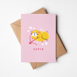 CUPIG Guinea Pig Card | Funny | Valentine's Day | Illustration | Love | A6