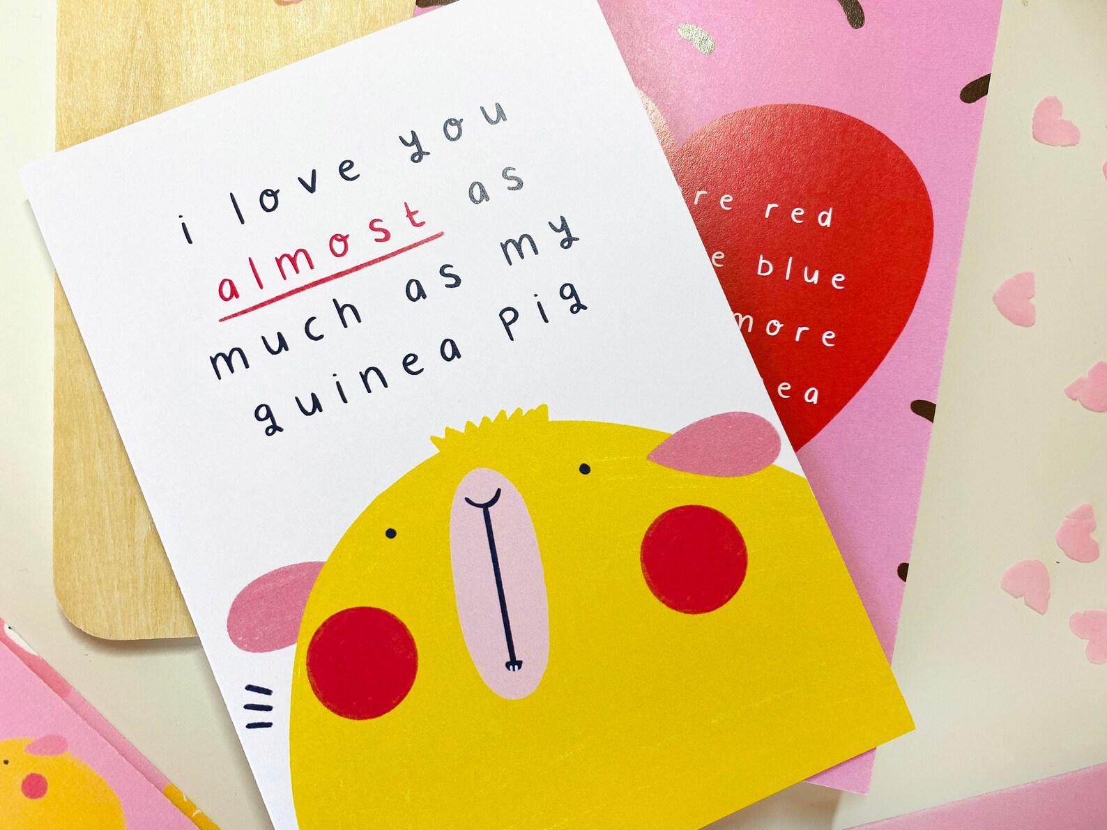 I love You Almost As much As My Guinea Pig Card Funny | Etsy