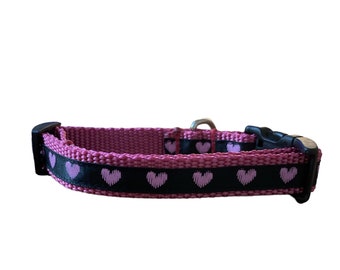 Dog Collars, 5/8" Small Valentine's Day Dog Collar for Small Dogs, Small Holiday Dog Collars, Heart Dog Collars