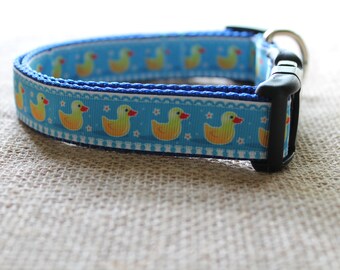 Dog Collars, Rubber Ducky Dog Collar, Dog Leash or Matching Set for Medium and Large Dogs