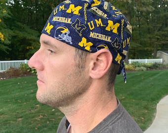 Yellow NCAA Tie Back Scrub Cap 