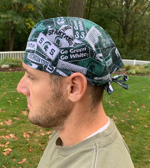 Mens Michigan State Msu Sparty Spartan Green White Scrub Hat Etsy Mens Michigan State Msu Sparty Spartan Green White Scrub Hat Etsy