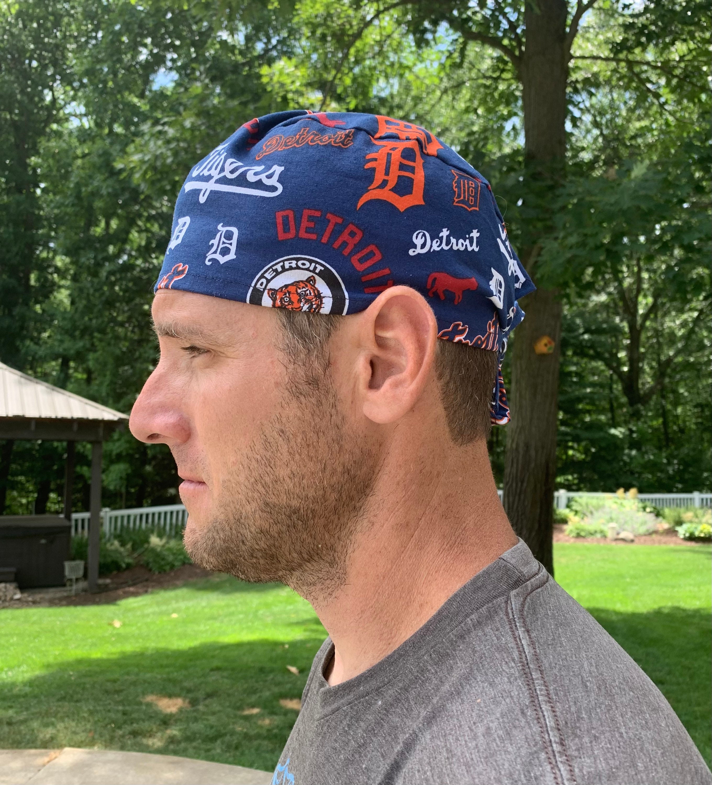 DETROIT TIGERS Navy Blue Scrub Hat Surgery Surgical Skull Cap