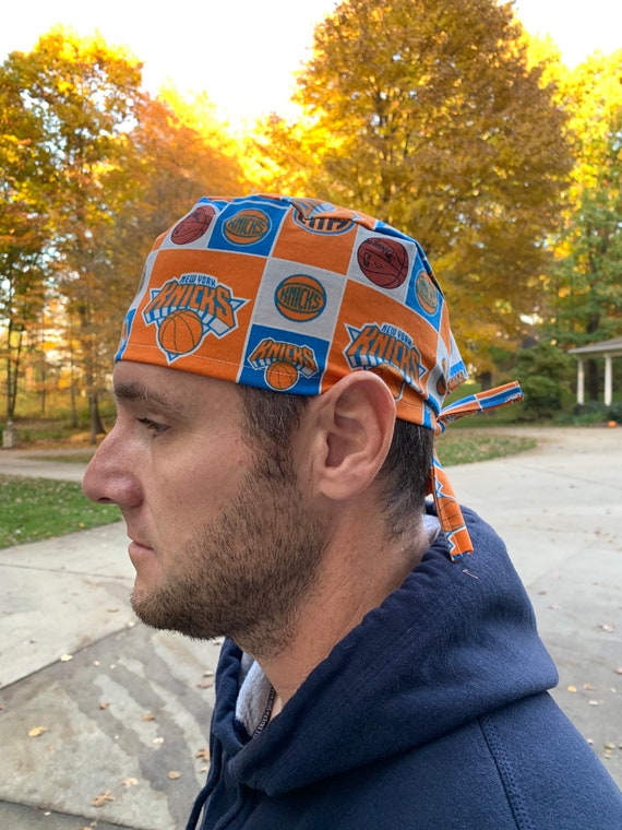 Mens New York KNICKS Orange Grey Scrub 