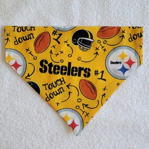 Pittsburgh Steelers  New Pattern Dog and Cat Bandana with Optional Personalization,  Matching Mask, Bow and Bowtie, and Hair Scrunchie