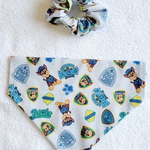 Paw Patrol Dog and Cat Bandana with Optional Personalization,  Bow, Bowtie, Matching Mask, and Hair Scrunchie