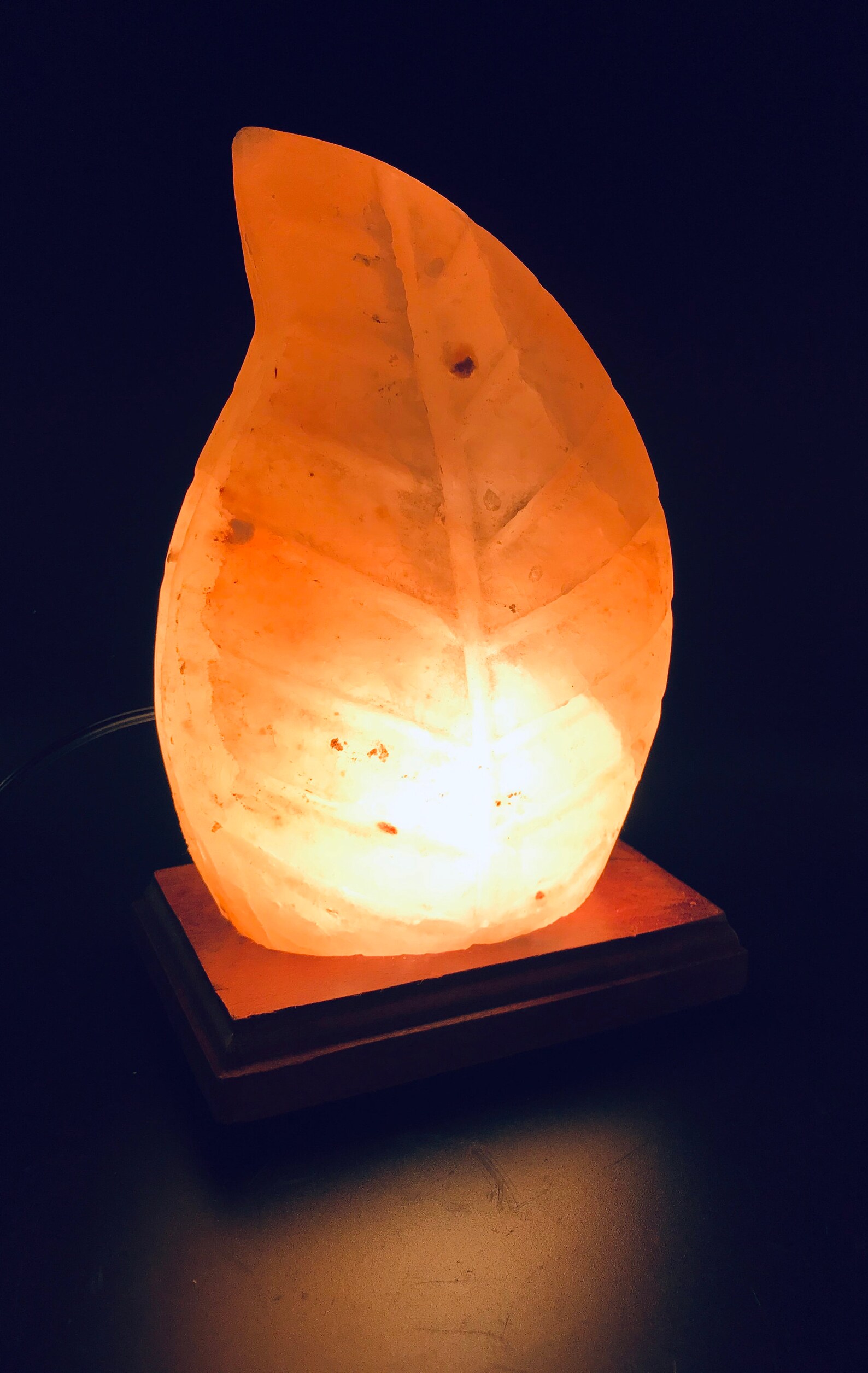 Clearance Sale Himalayan Pink Salt Lamp Leaf Shape Etsy
