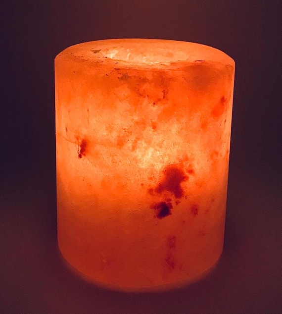 Sale Set of 2 Himalayan Salt Tea Light Candle Holder Glass Etsy
