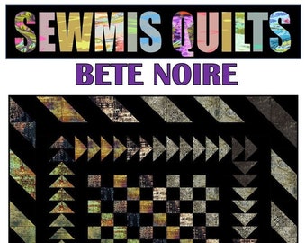 Bete Noire Quilt Pattern PDF - Modern Masculine Quilt 67 x 67 - Beginner Friendly