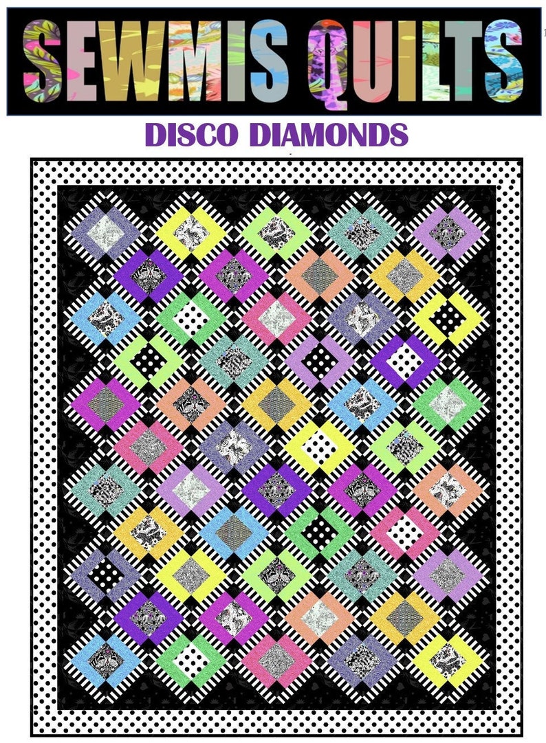 DISCO DIAMONDS Modern Quilt Pattern Featuring LINEWORK and Etsy
