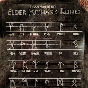 Learn Runes Tracing Board for Kids or Adults Elder Futhark Asatru Heathen Pagan Children Gift Yule
