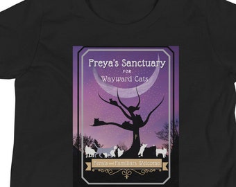 Freya's Sanctuary For Wayward Cats Norse Pagan Goddess Tshirt Kids