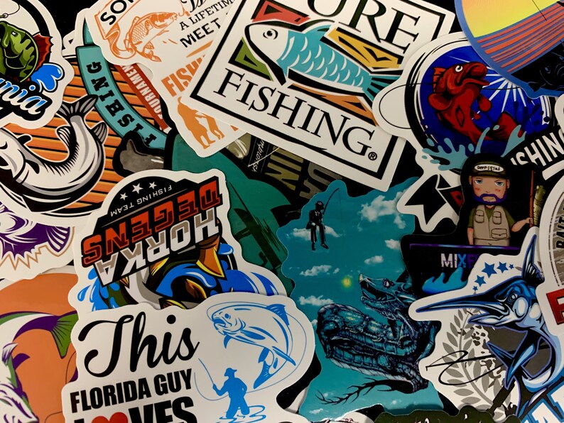 Fishing Sticker pack Random Stickers FREE STICKERS Etsy