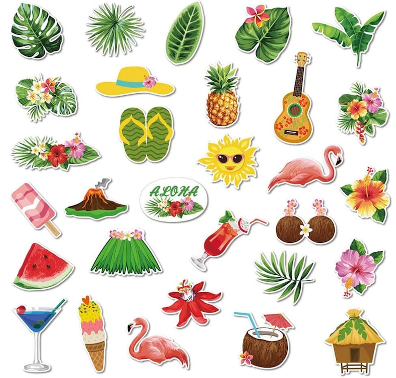 Hawaiian Summer Beach Tropical Random Stickers FREE | Etsy