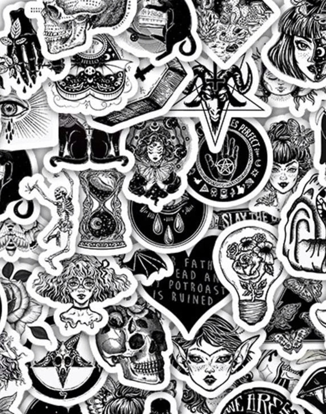 Gothic black and white Random Stickers FREE STICKERS Etsy