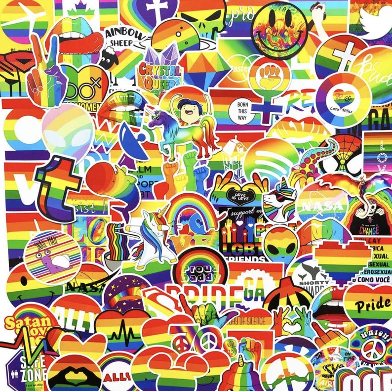 Gay Pride Sticker pack Random Stickers FREE STICKERS | Etsy