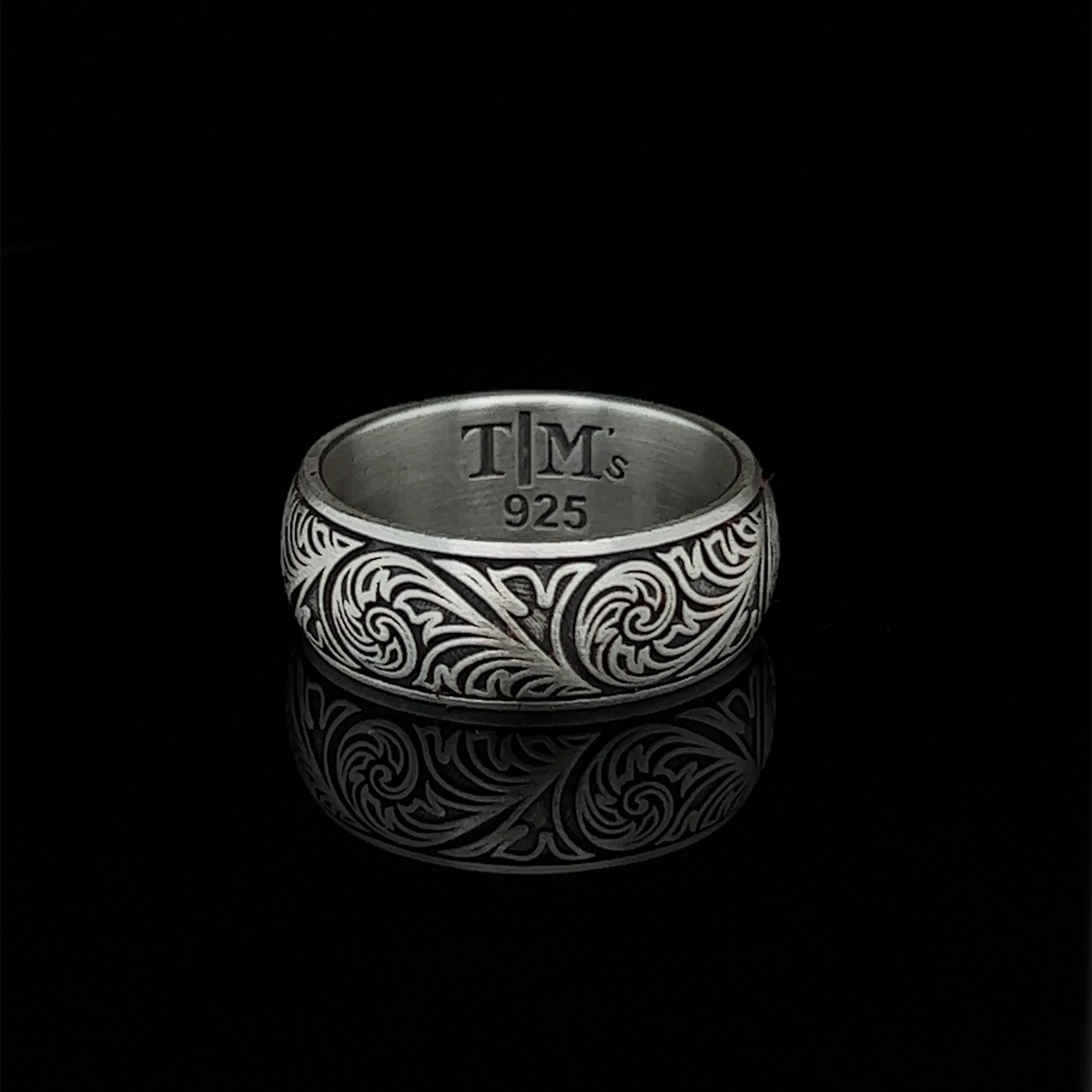 Scott Kay Sterling Silver Unkaged Men's Sparta Engraved Ring