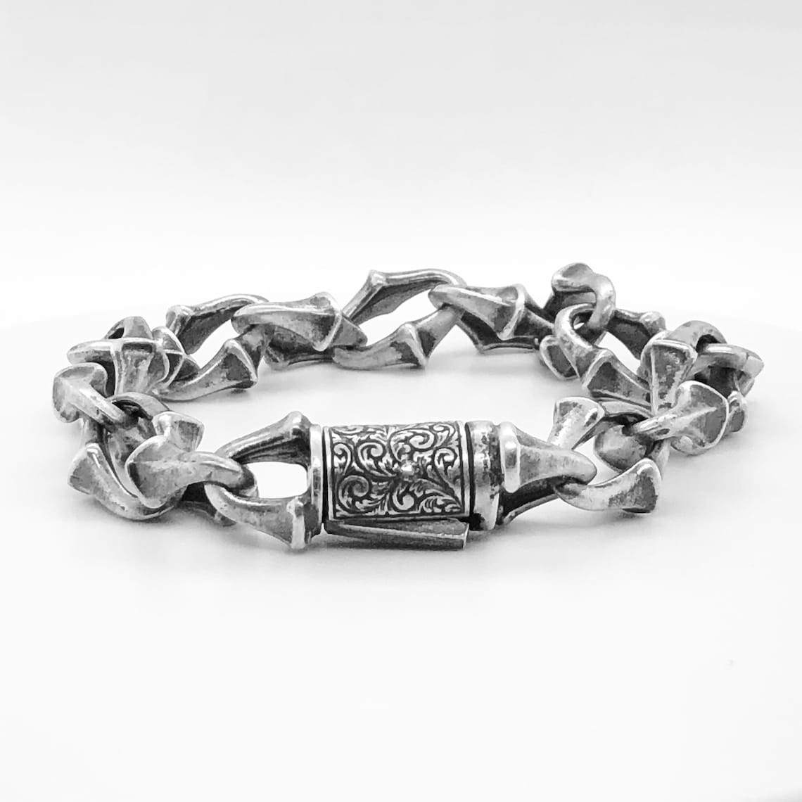 Men's Silver Bracelet Vintage Chain Bracelet Mens Etsy