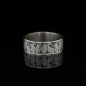 Sterling Silver Leaf Ring, Nature İnspired Ring, Leaves Wedding Band ...