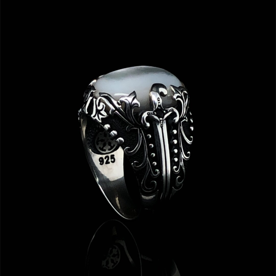 Gothic Pearl Rings Gothic Inspired Mother of Pearl Ring, Handcrafted Scandinavian ...