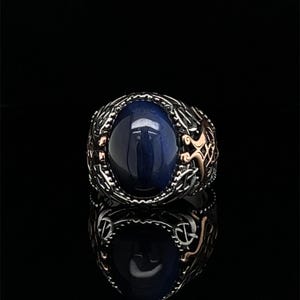 Men's Tiger's Eye Celtic Ring, Vintage Style Sterling Silver Band