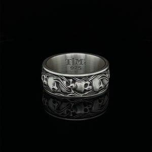 Skull Men's Biker Ring, Skull Punk Ring, Gothic Jewelry,  Sterling Silver Ring,  Cool Ring For Men, Signet Ring, Statement Ring